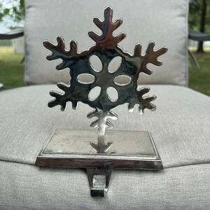 Christmas Snowflake stocking holder‎ silver with hook